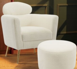 Sofa chair plus hocker teddy, Beige, 2025